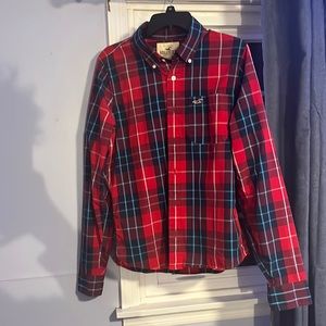 Adult Large Red/blue checkered Hollister button down